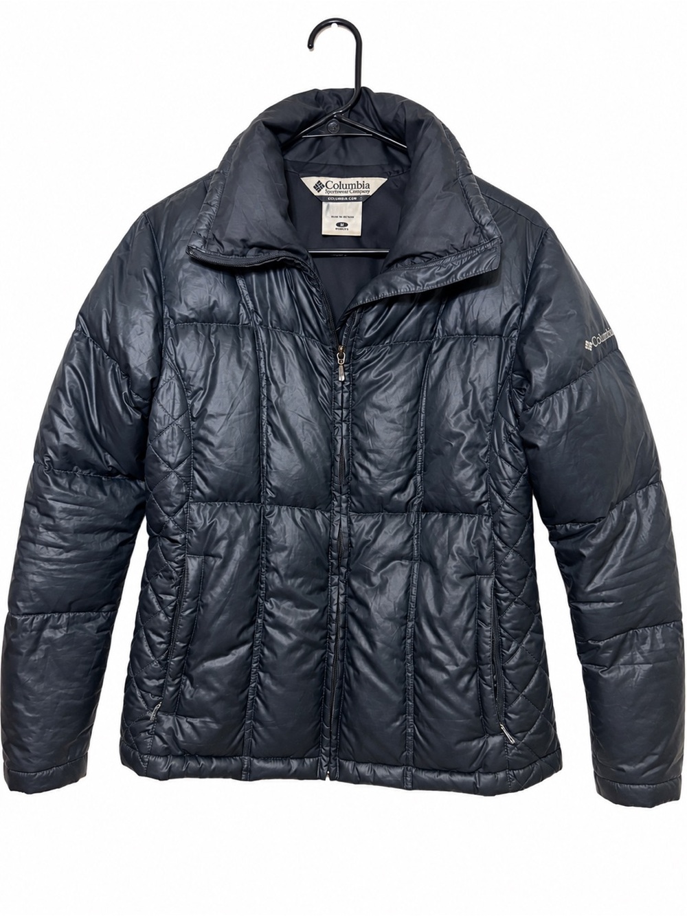 Columbia Women’s Medium Down Puffer Jacket Black Quilted Y2K WL5449